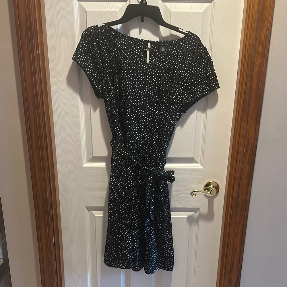 Tommy Hilfiger Black Mini Dress with White Dot Print